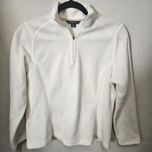 Lands End Polartec Aircore 100 Womens Small 6-8 Ivory Zip Fleece